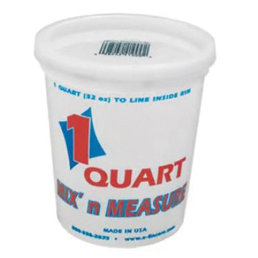 Paint Container, High Density Polyethylene, Natural White , 1 qt Container, 5.27 in Lg, 4.42 in Wd