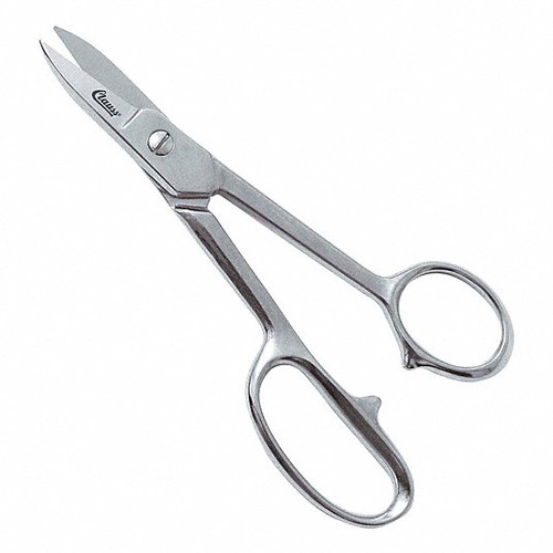 Shear, Composite Materials,  Cutting Fabrics,  Upholstery Applicable, Chrome Plated, Silver , 1-1/4 in Lg of Cut, Straight Cut, Steel Blade, Pointed Tip