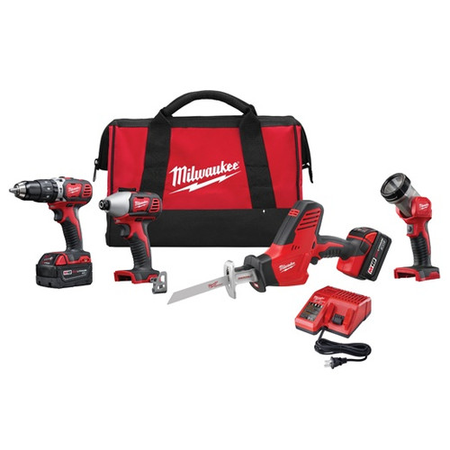 Cordless Combo Tool Kit, Keyless Blade, 8 -Piece, Box, Metal, Black,  Red , Kit, Hammer Drill,  Driver, 18 VDC, Lithium-Ion, 3 Ah