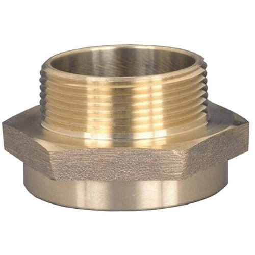 Hex Nipple, Reducing, 2 x 2-1/2 in, MNPT x FNST End, Brass Hex Nipple, Reducing, 2 x 2-1/2 in, MNPT x FNST End, Brass