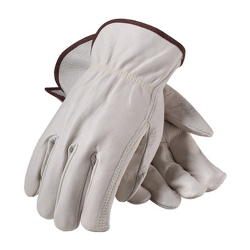 Welding Gloves, Superior Grade, 2X-Large, Top Grain Cowhide Leather Palm, Top Grain Cowhide Leather, White , Straight Thumb, Unlined, Slip-On Cuff