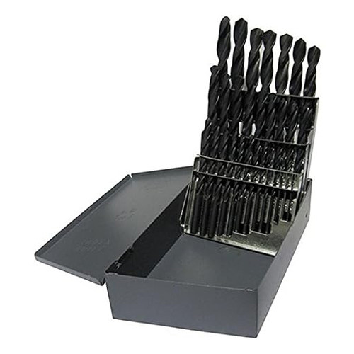 Jobber Length Drill Bit Set, High Speed Steel, 3/8 in