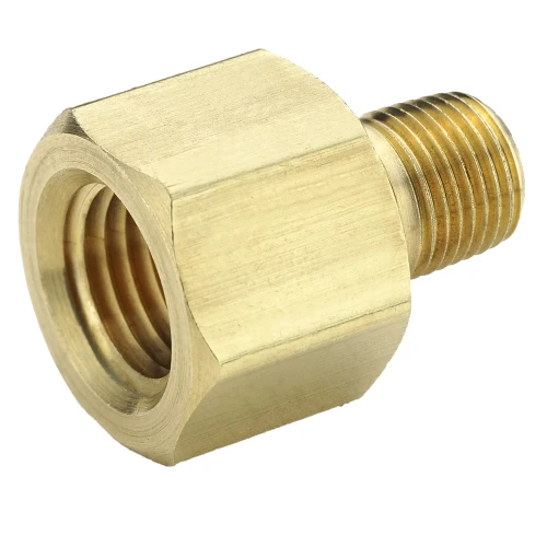 Adapter, 1/4 x 1/4 in, MNPT x FNPT End, 3/4 in Hex, 1-1/4 in Lg, 1000 psi, Brass, -65 to 250 deg F, 0.314 in Flow Diameter