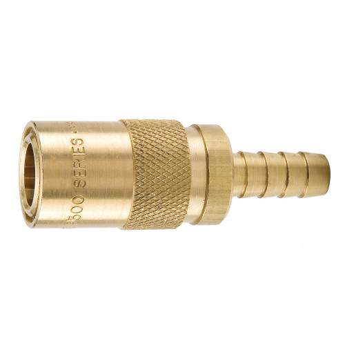 PARKER Hydraulic Moldmate Series Quick Coupling, 3/8 in, Female x Hose Barb End, 0.88 in Hex, 200 psi, -20 to 400 deg F, Brass