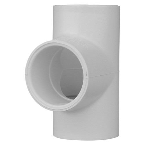 Reducing Tee, Tee, 1 x 1 x 3/4 in, Socket End, 3-9/16 in Lg, SCH 40, 125 lb, Molded, PVC, Nitrile Seal, White , 140 deg F, Domestic