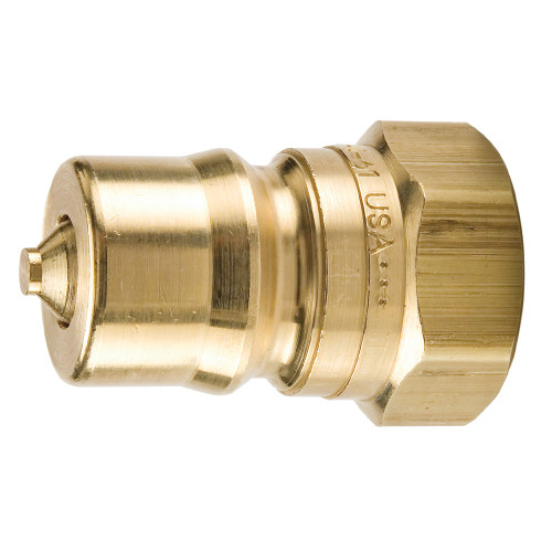 PARKER Hydraulic Nipple, 60 Series, 1000 psi, -40 to 250 deg F, Brass, 0.87 in dia, 1/4 in, FNPT End, 3/4 in Hex, 1-1/2 in Lg