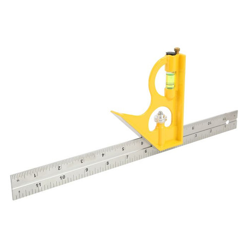 Combination Square, Professional, 12 in lg, Imperial, 5-7/16 in Wd, Stainless Steel, Silver Color