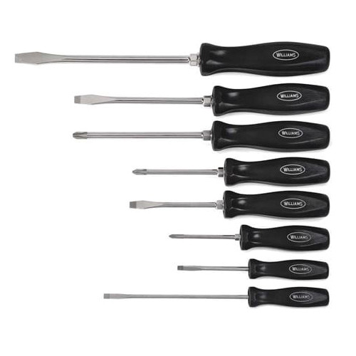 Screwdriver Set, Mixed, 8 -Piece, Comfort Grip, (3)Premium Slotted,  (3) Phillips®,  (2) Electrician’s Screwdriver, 4 x 5.4 x 16.3 in