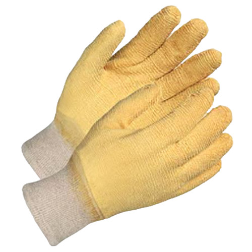 General Purpose Gloves, Industrial Grade, Coated Glove, Large, Latex Palm, Latex, White,  Yellow , Standard Finger,  Wing Thumb, Cotton Interlock Knit