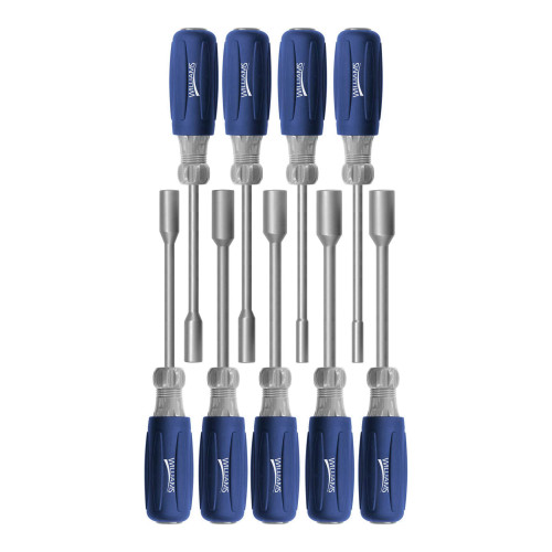 Nutdriver Set, 9 -Piece, 3/16 to 5/8 in, 9 in Lg, Cushion Grip