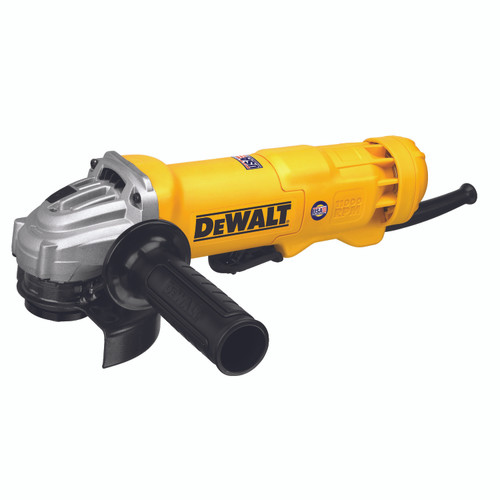 DEWALT Angle Grinder, Small Corded, 4-1/2 in Dia Wheel, 5/8 in-11 Arbor/Shank, 11000 rpm, 1.8 hp, 120 VAC, 11 A, For Wheel Type Quick-Change, Plastic Housing, 12 in lg