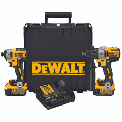 Cordless Hammer Drill, 2-Tool,  Brushless Premium, 3 -Speed, 20 VDC, 5 Ah, 1825 in-lb Torque