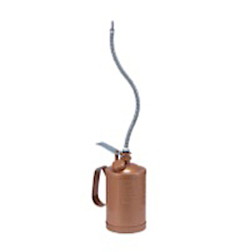 Pump Oiler, Extra Duty, 1-1/2 pt Container, Coppper Bronze Bowl, Flexible Spout, 12 in Lg Spout