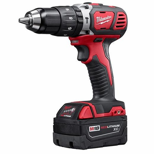 Cordless Hammer Drill, 1/2 in Chuck, Metal Single Sleeve Ratcheting Lock Chuck, 28800 BPM, 400 rpm,  1800 rpm No-Load, 2 -Speed, 18 VDC, Lithium-Ion, 1 Battery