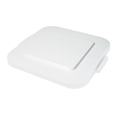 RUBBERMAID Container Lid, Flat Top, Plastic, White , 24 in Lg, 24 in Wd, 2 in Ht, 24 in Dia, Square Container