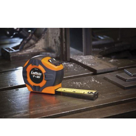 Measuring Tape, Single Sided, Imperial, 12 ft Lg Blade, 3/4 in Wd Blade, Steel Blade, 1/32 in,  1/16 in, Power Return Rewind, Toggle, Quad Rivet End, ABS Case