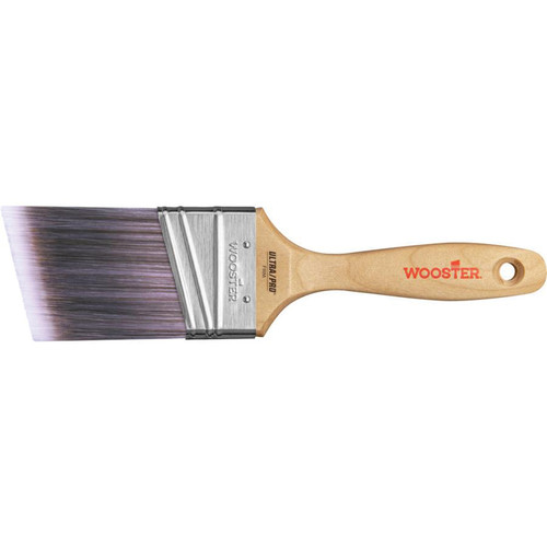Paint Brush, 2-15/16 in Lg, 2-1/2 in Brush, Nylon,  Sable Polyester Brush, 5/8 in Ferrule, Stainless Steel Ferrule, Sealed, Wood Handle