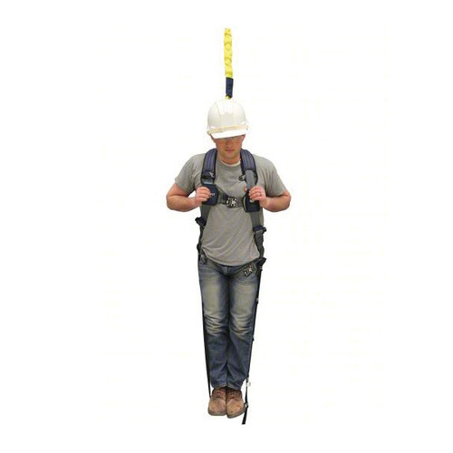 Safety Strap, Suspension, Suitable For Most Harnesses, 310 lb Capacity,  Zipper Fasteners,  Heat Treated Alloy Steel Hook, Black , Nylon