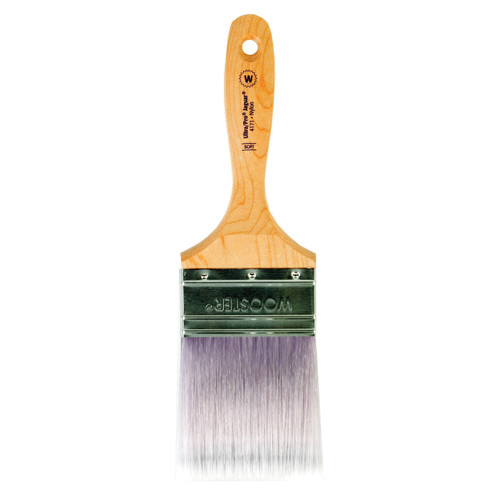 Paint Brush, 3-7/16 in Lg, 3 in Brush, Nylon Brush, 11/16 in Ferrule, Stainless Steel Ferrule, Sealed, Wood Handle