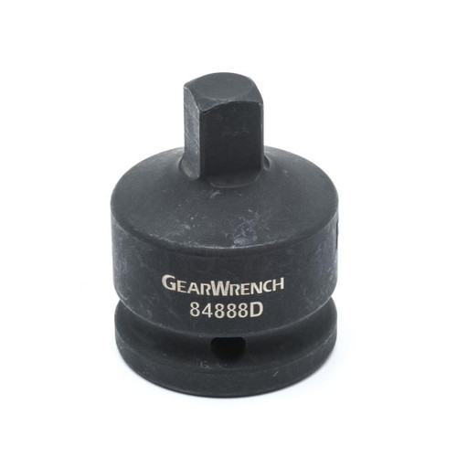 Adapter, Impact, 1 Impact Rated, Imperial, Male Square x Female Drive, 1/2 in Male Drive, 3/4 in Female Drive, 2.126 in Lg, Impact Adapter, ASME