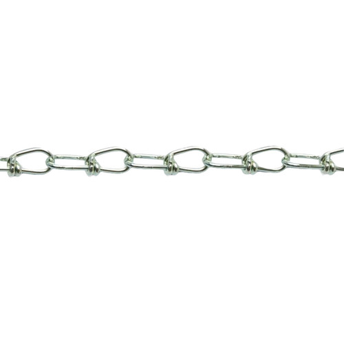 Loop Chain, 2/0, 2-1/2 in Lg, 255 lb, Carbon Steel, Zinc Plated