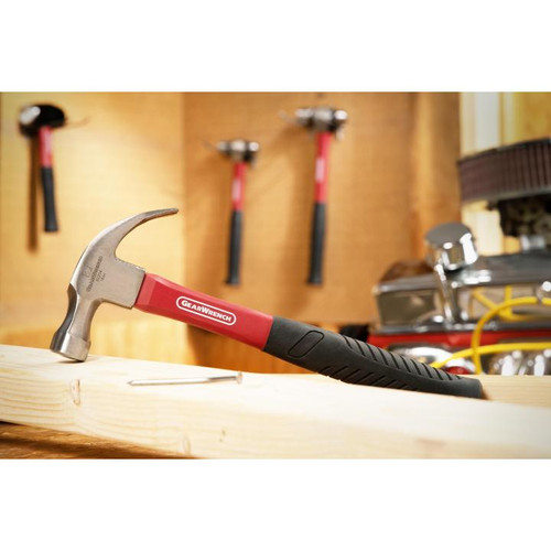 Claw Hammer, Curved, 13 in Lg, Polished Face, 1.1 in Dia Face, 1 lb Head, 5.1 in Lg Head, Alloy Steel Handle