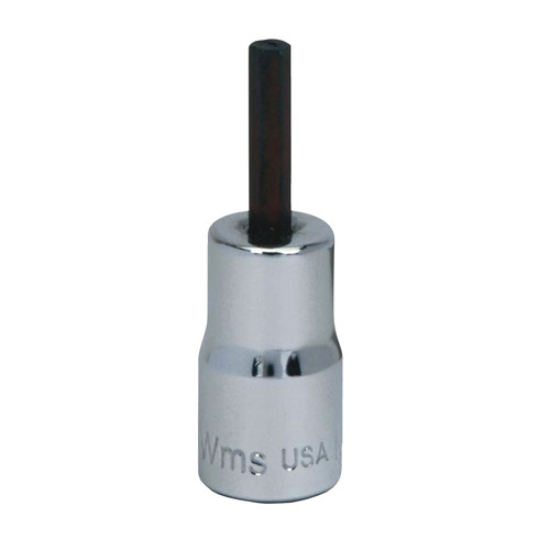 Hex Bit Socket, Standard, Imperial, Square Drive, 1/4 in Drive, Hex Socket, 3/16 in Socket, 7/8 in Lg, 0.469 in Dp Open, 1-1/2 in Wd Drive End Hex Bit Socket, Standard, Imperial, Square Drive, 1/4 in Drive, Hex Socket, 3/16 in Socket, 7/8 in Lg, 0.469 in Dp Open, 1-1/2 in Wd Drive End