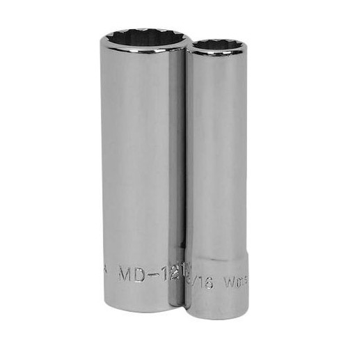 Socket, Imperial, 1/4 in Drive, Shallow Socket, 7/16 in Socket, 2 in Lg, 3/8 in Dp Open, 1/294 in Wd Drive End, 1/294 in Wd Socket End, 12 -Point Socket, Imperial, 1/4 in Drive, Shallow Socket, 7/16 in Socket, 2 in Lg, 3/8 in Dp Open, 1/294 in Wd Drive End, 1/294 in Wd Socket End, 12 -Point