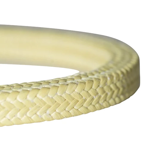Packing, 3/4 in, 500 deg F, 1900 fpm Shaft, 3 to 11, Multi-Lok Braid Aramid Fiber, Light Yellow Color