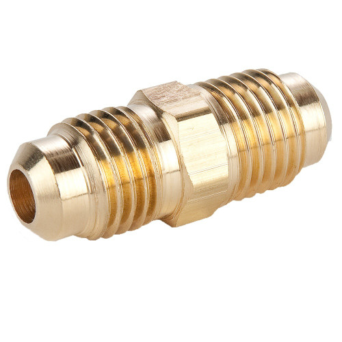 PARKER Union Reducer, Economical, Union Reducer, 1/4 x 1/2 in, 45 deg SAE Flare End, 3/4 in Hex, 1-1/2 in Lg, 750 to 2800 psi, -65 to 250 deg F, Brass, Forged, Domestic PARKER Union Reducer, Economical, Union Reducer, 1/4 x 1/2 in, 45 deg SAE Flare End, 3/4 in Hex, 1-1/2 in Lg, 750 to 2800 psi, -65 to 250 deg F, Brass, Forged, Domestic