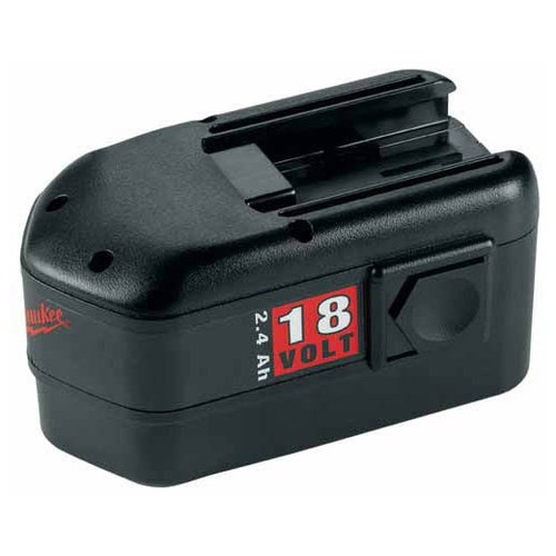 Rechargeable Battery Pack, Slide on Style, Suitable For Milwaukee® V18™ and 18 VDC Ni-Cd Cordless Power Tool, Bare Tool, Nickel-Cadmium, 2.4 Ah