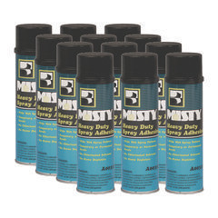 MISTY Head Duty Adhesive Spray, Dries Clear, 12 oz, 12/carton