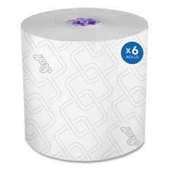 SCOTT® Essential High Capacity Hard Roll Towel, 1-Ply, 8" x 950 ft, White, 6 Rolls/Carton