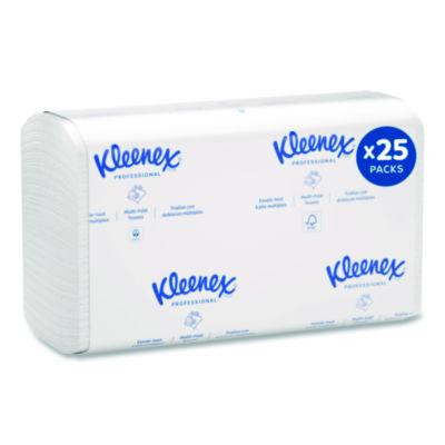 Kleenex Premiere Folded Towels, 1-Ply, 9.4 x 12.4, White, 120/Pack, 25 Packs/Carton