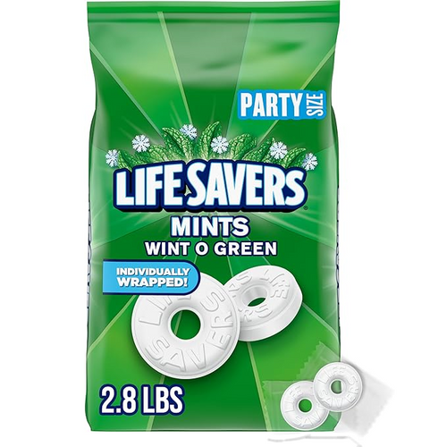 LIFE SAVERS Mints, Bulk Hard Candy Wint-O-Green Breath Mints, 44.93 oz Party Size