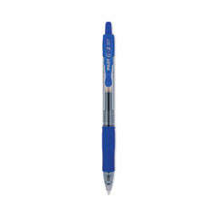 Pilot® G2 Premium Gel Pen, Retractable, Fine 0.7 mm, Blue Ink, Smoke/Blue Barrel, 12/Pack