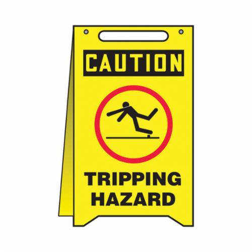 Accuform® MF118 Caution Sign, CAUTION, 20 in H x 12 in W, Red/Black on Yellow, Plastic
