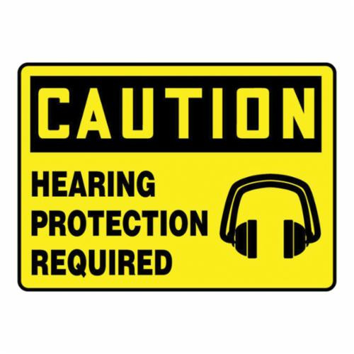 Accuform® MPPA620VP Caution Sign, CAUTION, 10 in H x 14 in W, Black on Yellow, Plastic, Fastened Mount
