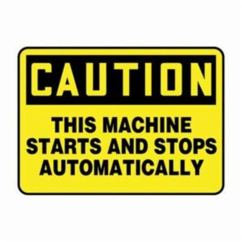 Accuform® MEQM720XV Caution Sign, CAUTION, 7 in H x 10 in W, Yellow, Adhesive Vinyl