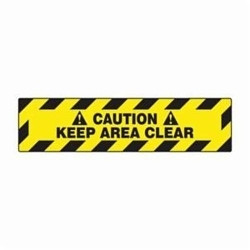 Accuform® PSR282 Slip-Gard™ Floor Sign, CAUTION, Text, Adhesive Vinyl, 6 in H x 24 in W, Black on Yellow