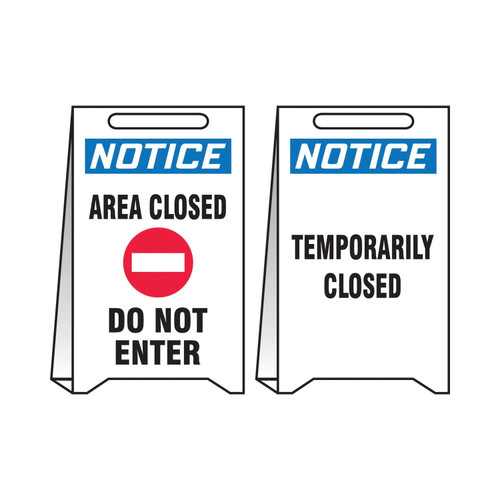 Accuform® PFE452 Fold-Ups® Reversible Floor Sign, NOTICE, Text, Plastic, 20 in H x 12 in W