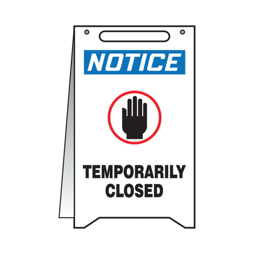 Accuform® PFR636 Fold-Ups® Floor Sign, NOTICE, Text, Plastic, 20 in H x 12 in W