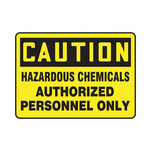 Accuform® MCHL648XV Safety Sign, CAUTION, Text, Adhesive Dura-Vinyl™, 7 in H x 10 in W, English