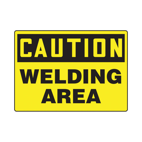 Accuform® MCHL672VS Safety Sign, CAUTION, Text, Adhesive Dura-Vinyl™, 10 in H x 14 in W, English