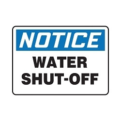 Accuform® MFXG802VA Safety Sign, NOTICE, Text, Aluminum, Fastened Mount, 10 in H x 14 in W, Black/White on Blue/White, English