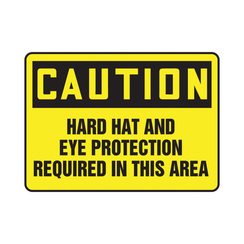 Accuform® MPPE415VA Caution Sign, CAUTION, 10 in H x 14 in W, Black on Yellow, Aluminum, Fastened Mount