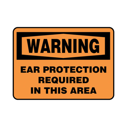 Accuform® MPPA301VP Warning Sign, WARNING, 10 in H x 14 in W, Black on Orange, Plastic, Fastened Mount