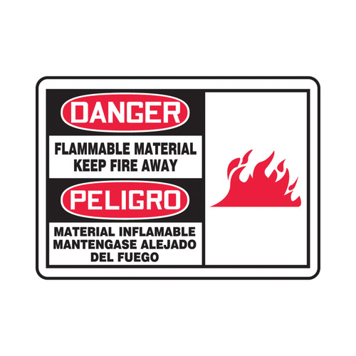 FLAMMABLE MATERIAL KEEP FIRE AWAY/MATERIAL INFLAMABLE MANTENGASE ALEJADO DEL FUEGO (GRAPHIC)