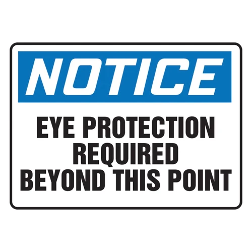 Accuform® MPPA805VA Safety Sign, NOTICE, 10 in H x 14 in W, Black and Blue/White, Aluminum, Fastened Mount