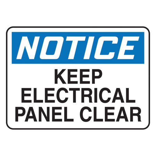 Accuform® MELC632VA Safety Sign, NOTICE, Aluminum, Fastened Mount, 10 in H x 14 in W